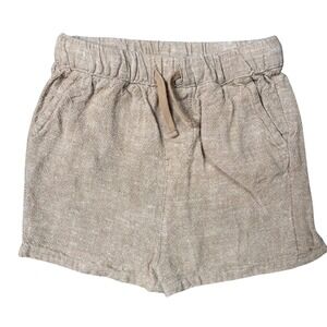 Rylee + Cru Tan Linen Blend Elastic Waist Baby Shorts 6-12M RCSS25 SHYJ